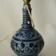 Pied de lampe grès bleu  alsace/allemagne XXème