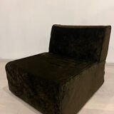 Chocolate fabric armchair