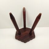 Hexagonal seated wooden stool