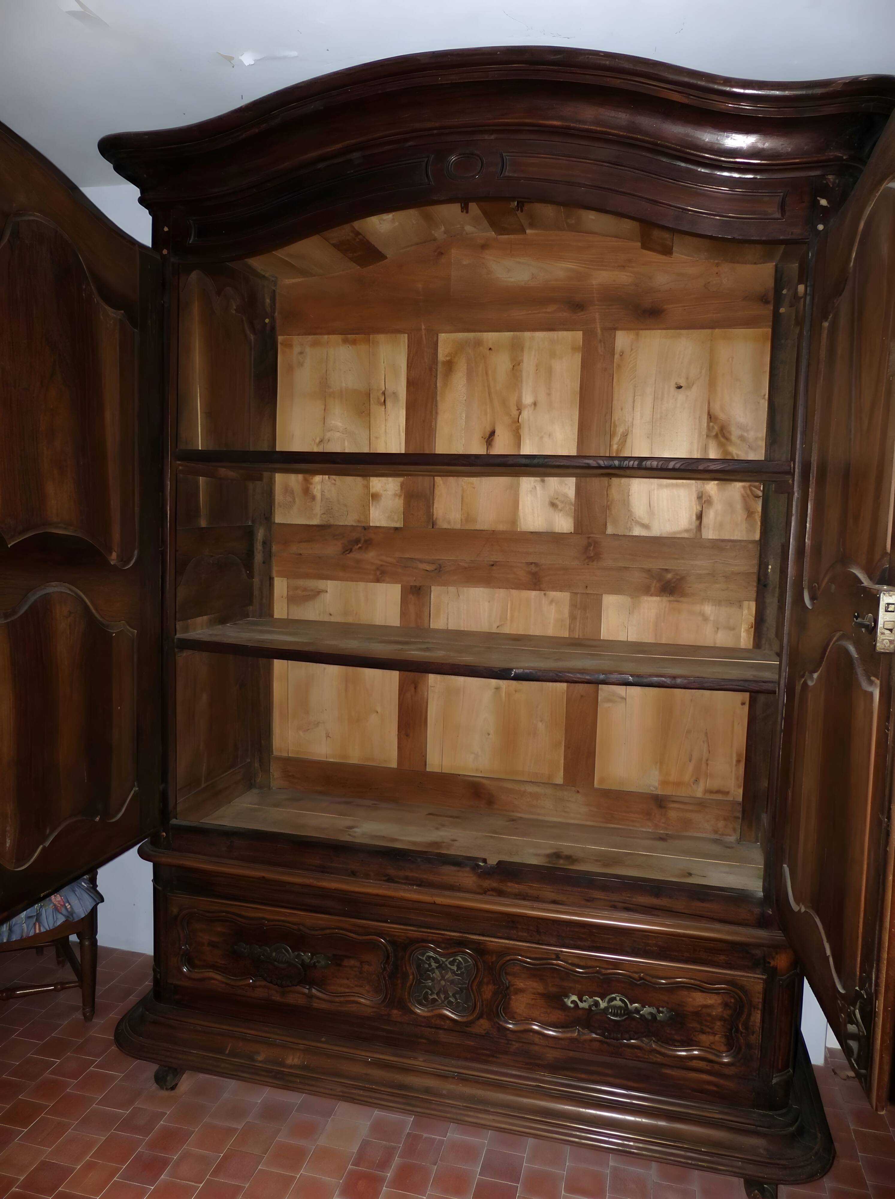 Louis XIV period walnut wardrobe