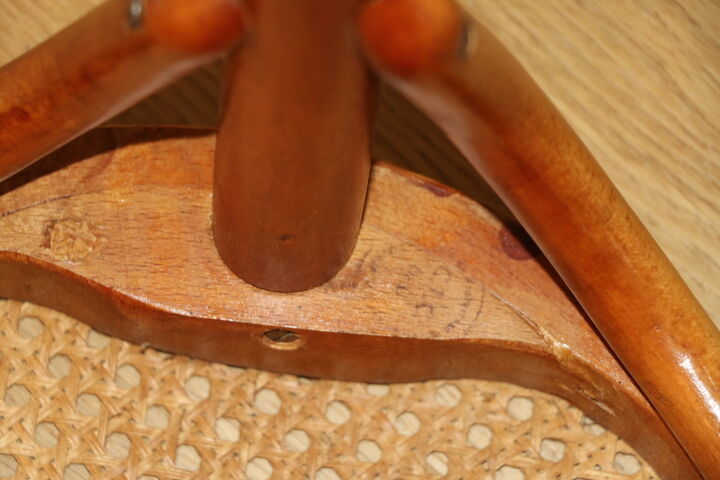 655mm canne wooden stool