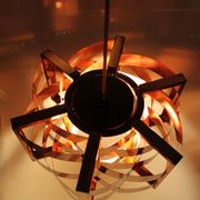 Copper pendant light by Werner Schou for Coronell Electro, Denmark, 1969.
