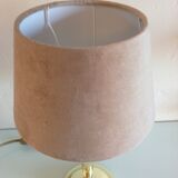Golden metal lamp and lampshade fishing skin / vintage 70s-80s