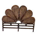 Rosette headboard in vintage rattan and canework