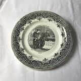 Talking plate "the song at all ages" earthenware Creil and Montereau