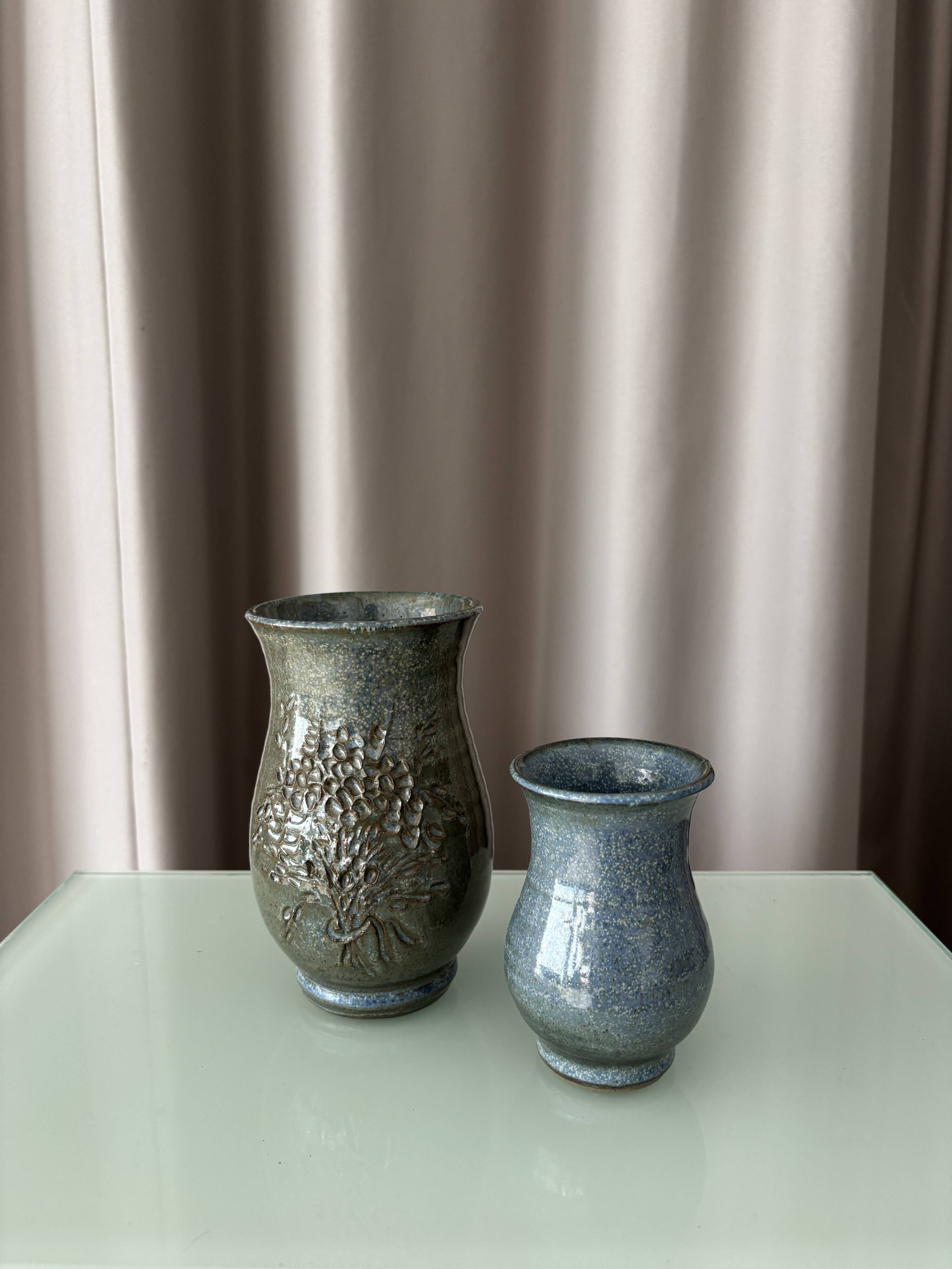 Pair of Belgian Studio Pottery Vases – Handmade