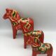 Set of 3 wooden dalecarlie horses