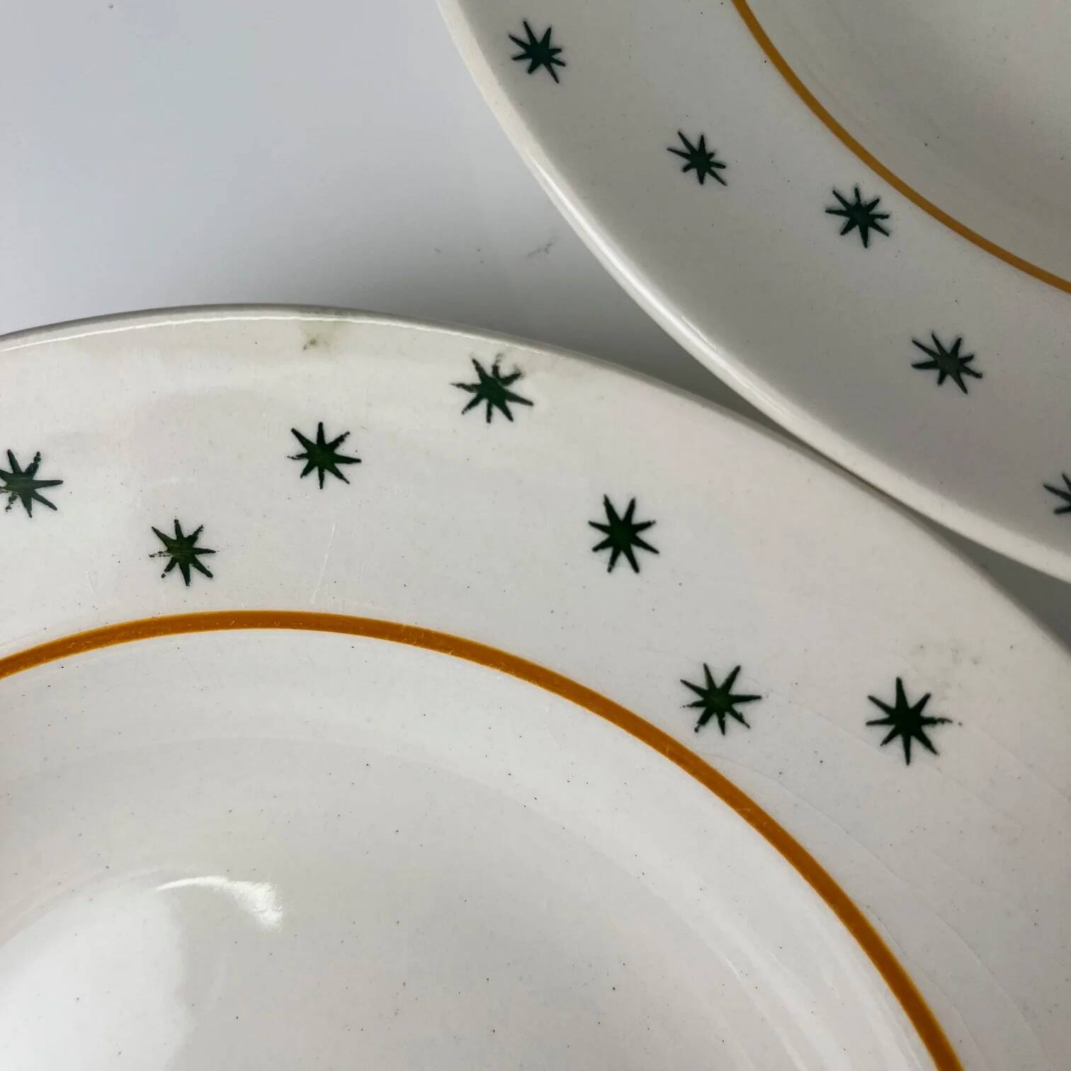 Set of 6 deep plates GIEN, Primefleur creation, "Constellation" model, 1950.
