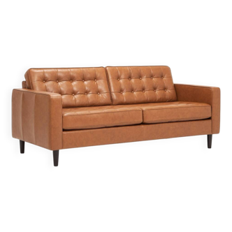 Canapé en cuir 3 place Style Mid-Century