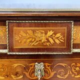 Writing desk in Napoleon III Marquetry white marble top