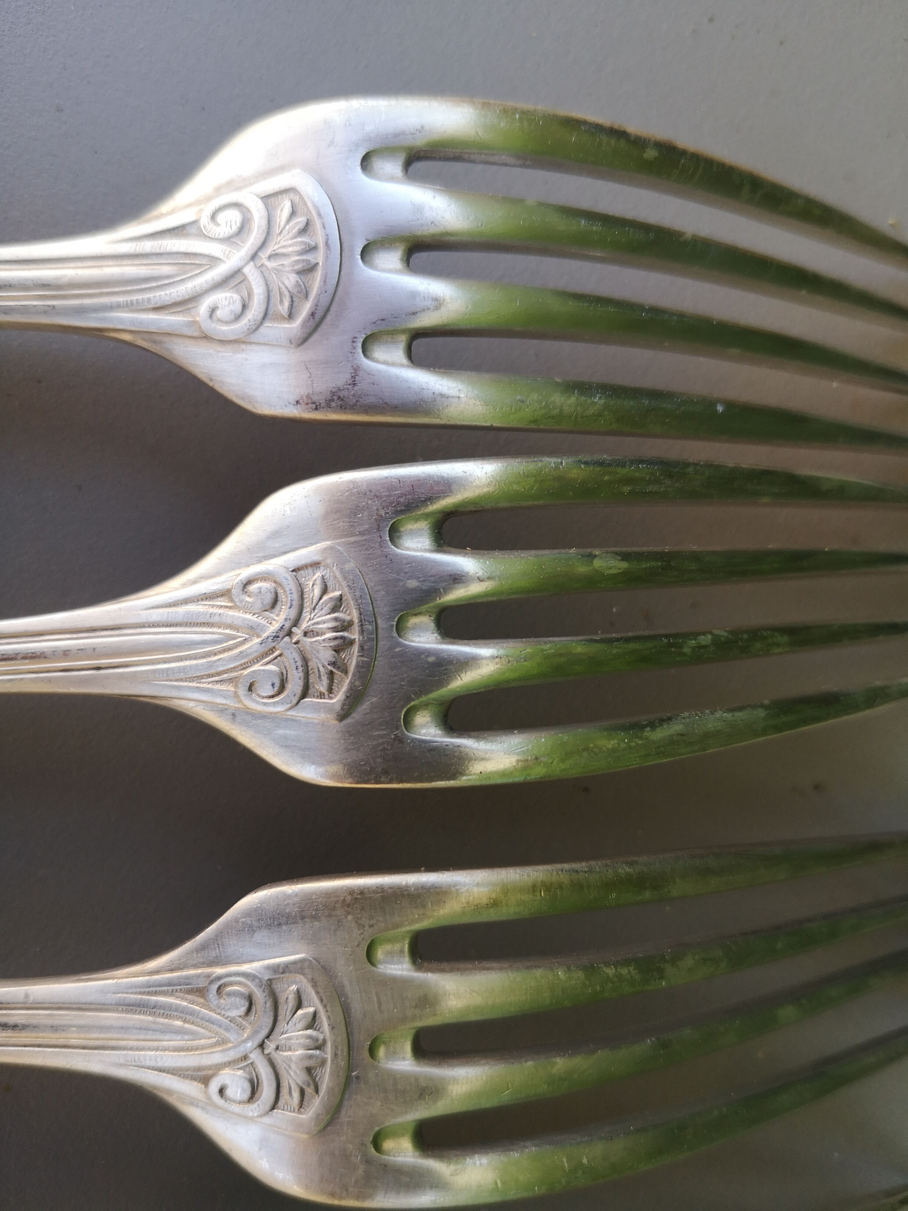 Silver metal forks