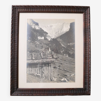 Mountain chalet photography painting
