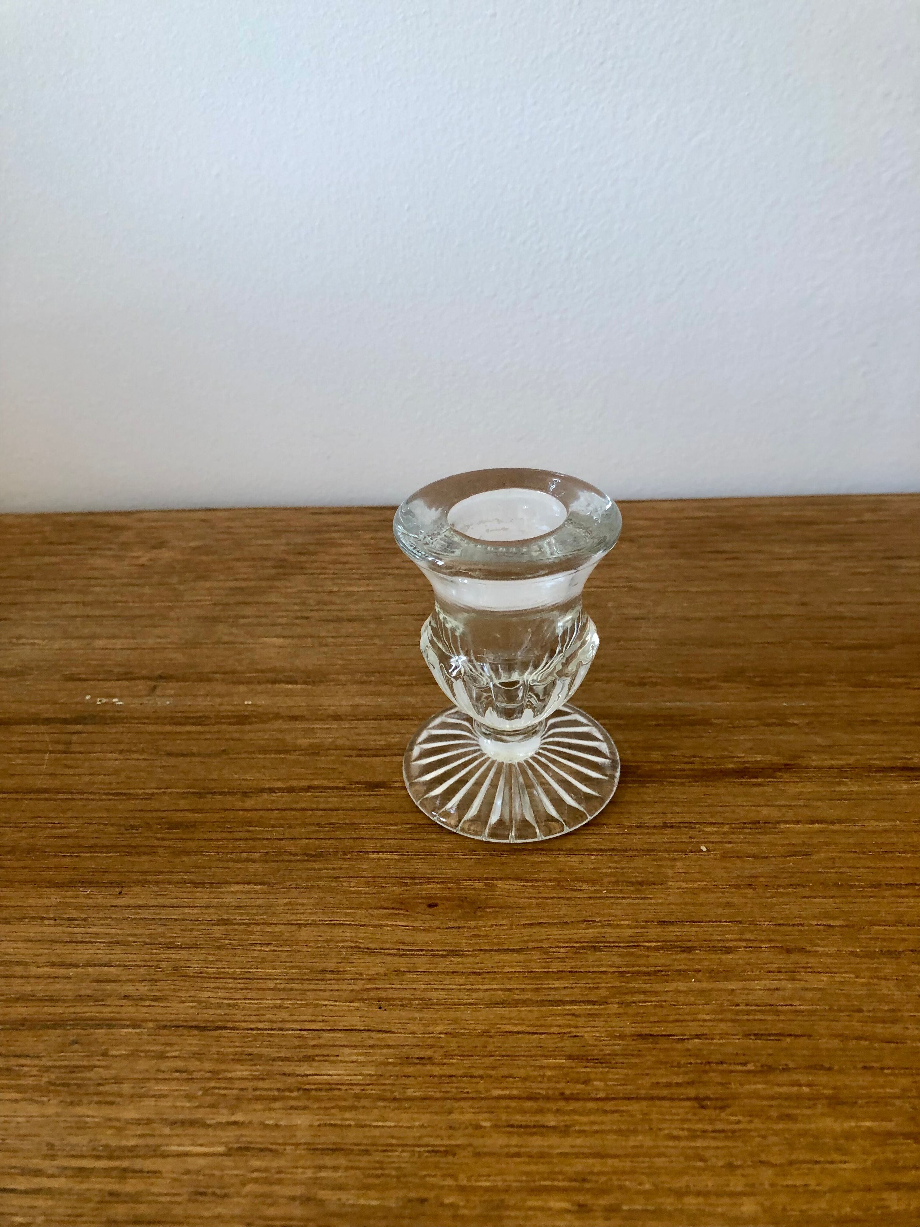 Glass candle holder