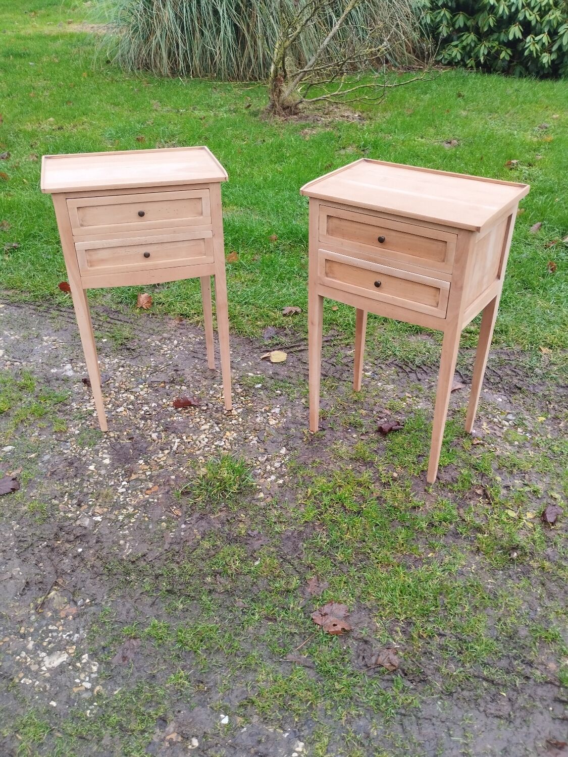 Pair of antique Louis XVI style bedside tables