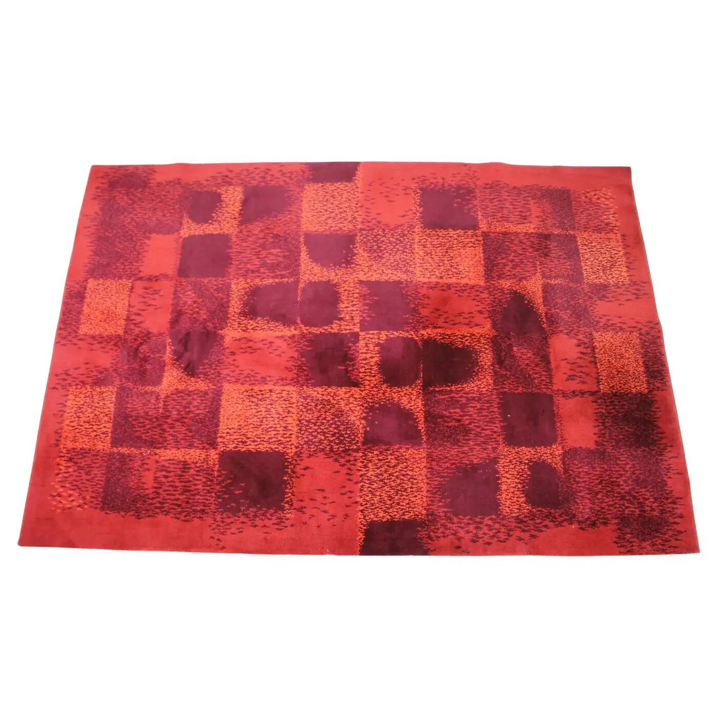 Tapis / moquette géométrique abstrait de style mid-century, années 1970 / Tchécoslovaquie