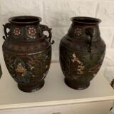 Pair of vases in monks
