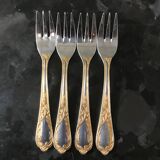 Christmas Pop-up 2022 Set of 4 gold-plated dessert forks.