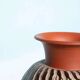 Vintage minimalist ceramic vase Wekara sgraffito
