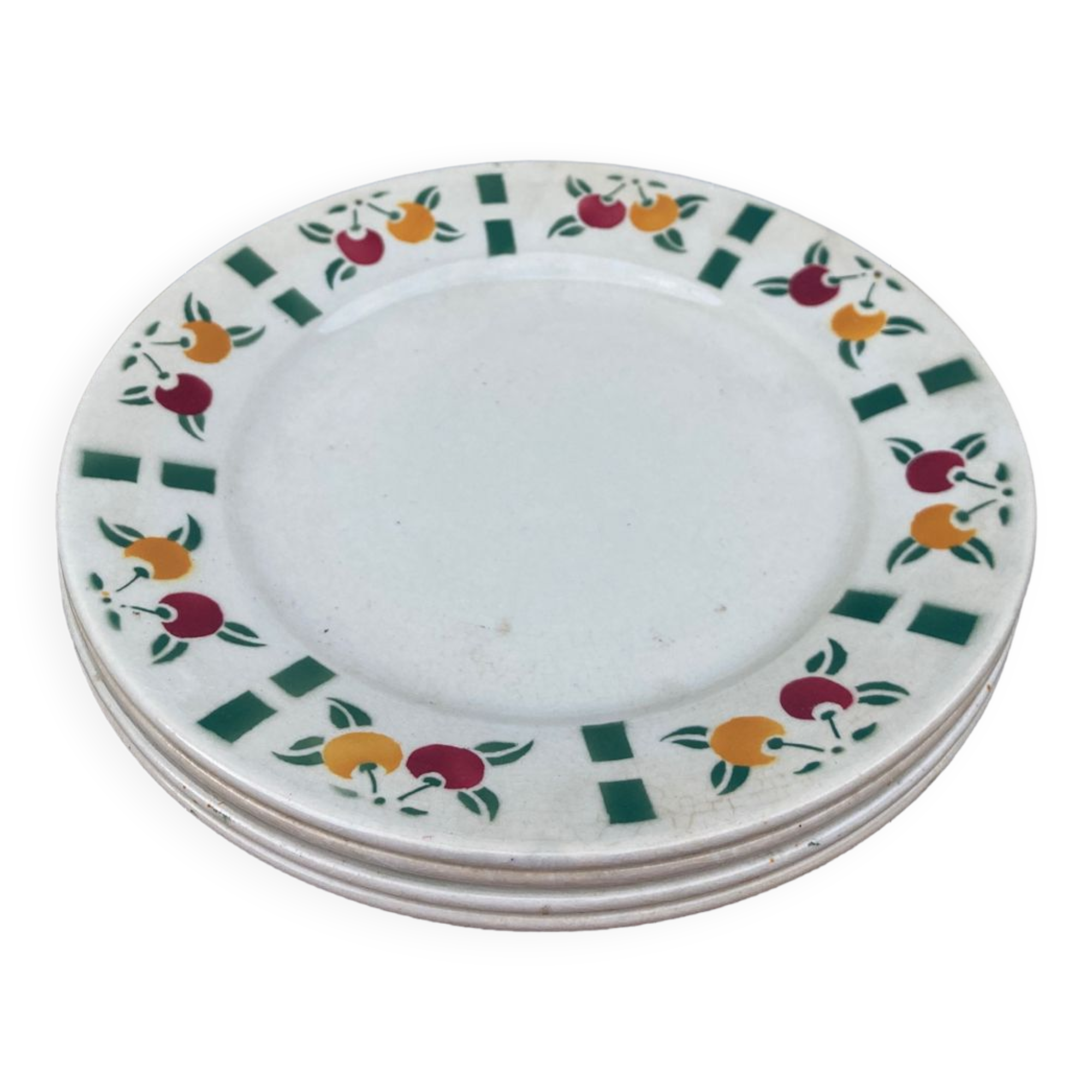 4 assiettes à dessert en porcelaine Gien