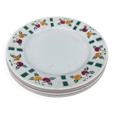 4 assiettes à dessert en porcelaine Gien
