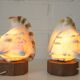 Vintage bedside shell lamps lake house decor wooden table lights set of 2