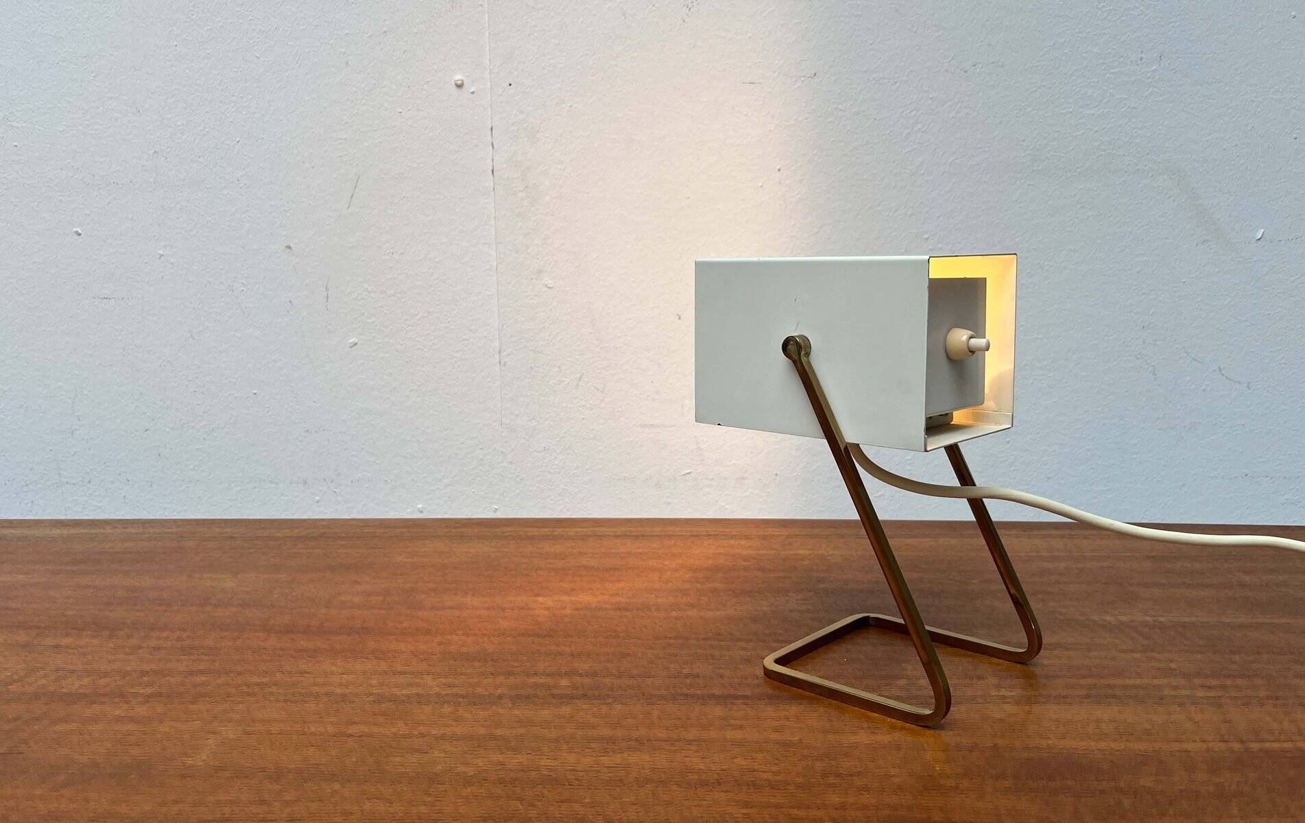 Modern mid-century German cube table lamp by Kaiser Leuchten, 1960s.