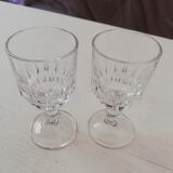 Set of two stemmed liqueur glasses