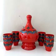 Punch bowl set with 12 cups, Wächtersbach Keramik Germany