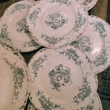 6 flat earthenware plates by Gien