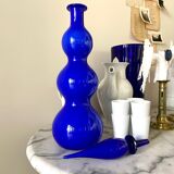 Blue opaline decanter