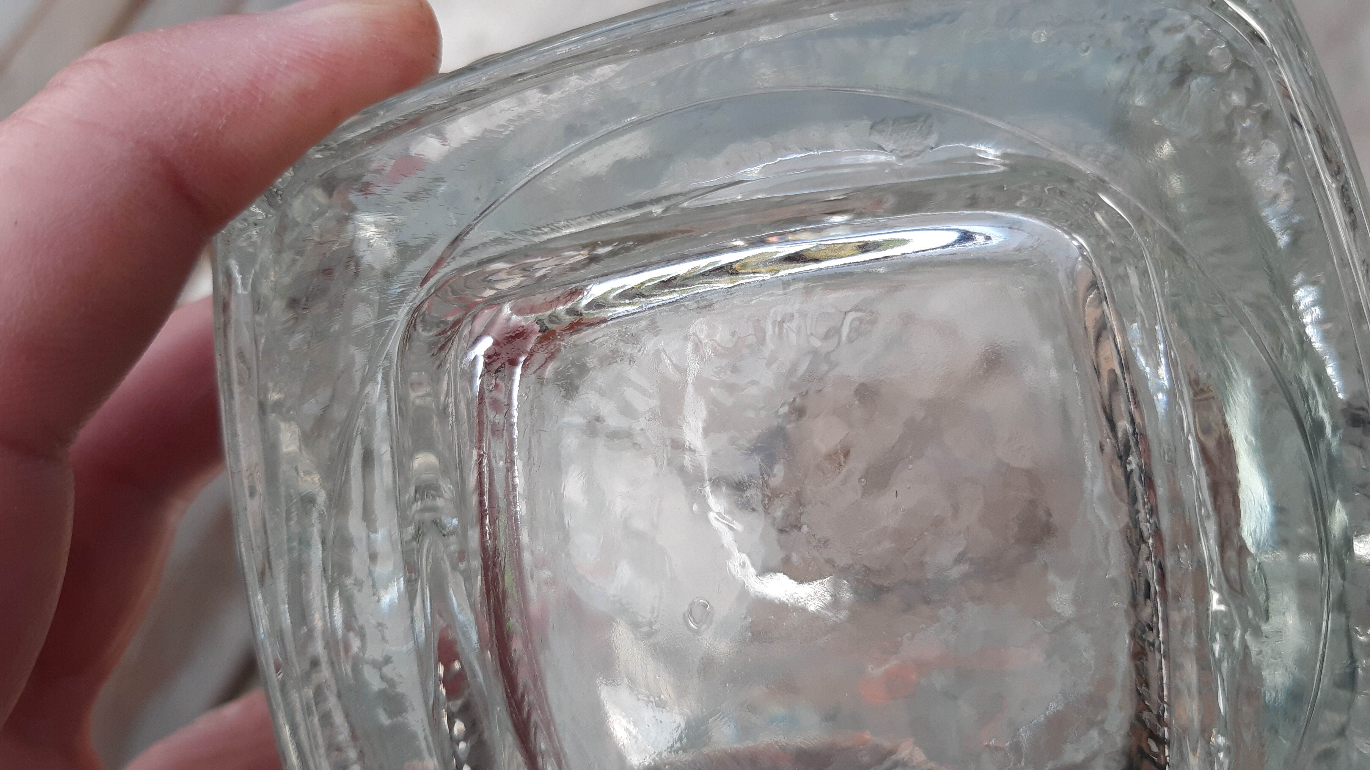 Vase glass pressed 1950