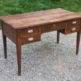 Solid oak desk from the 1930s with spindle legs