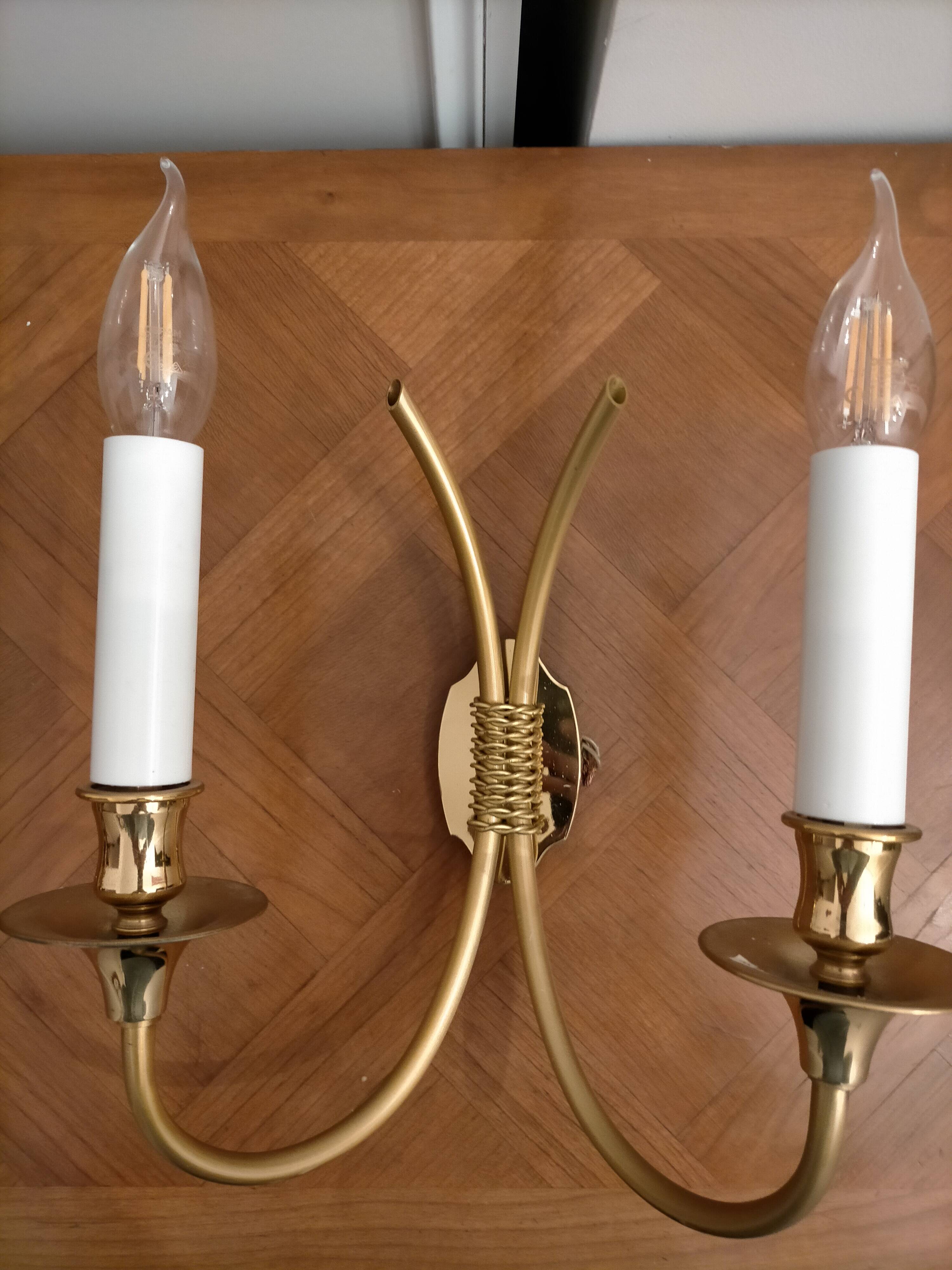 Classic applique Lucien Gau 4132 - 2 lights - Decorative details Links - H 32 cm, W 27 cm