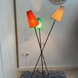 1950s metal tripod floor lamp, completely original