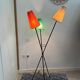 1950s metal tripod floor lamp, completely original