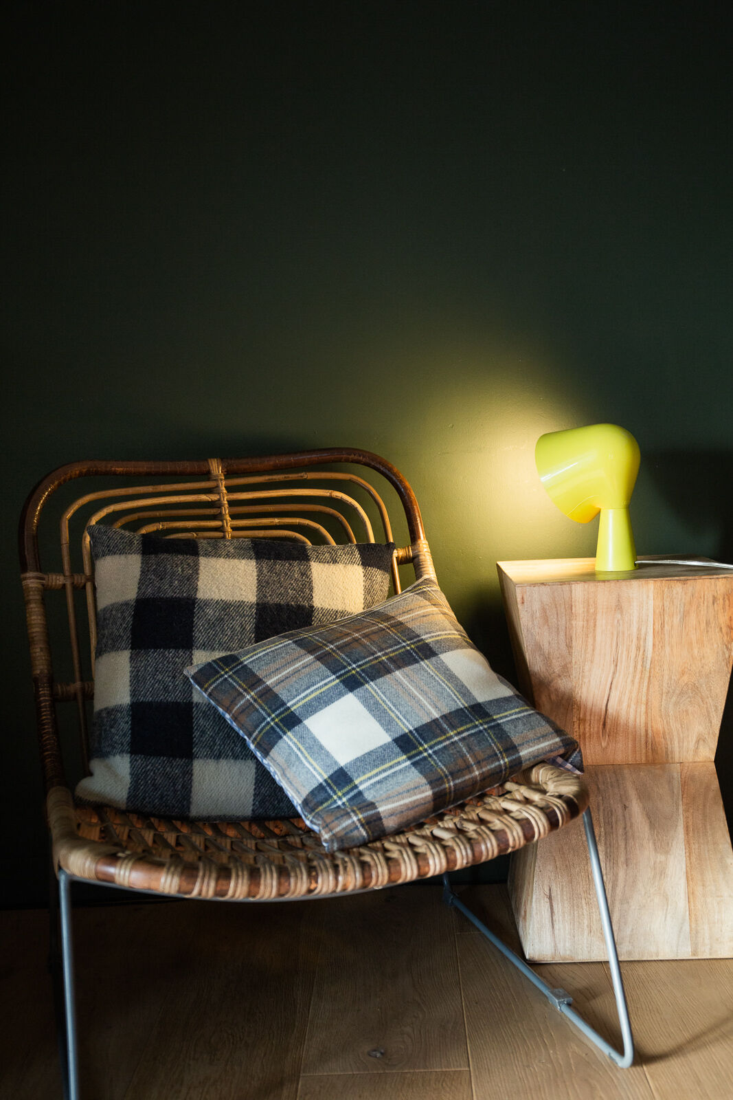 Wool checkered cushion cover 45x45cm