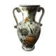 Ancient Delft vase with white ceramics decor vintage flowers