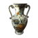 Ancient Delft vase with white ceramics decor vintage flowers