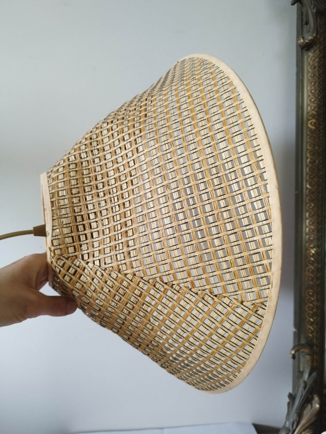 Lampshade suspension braided straw + fixing