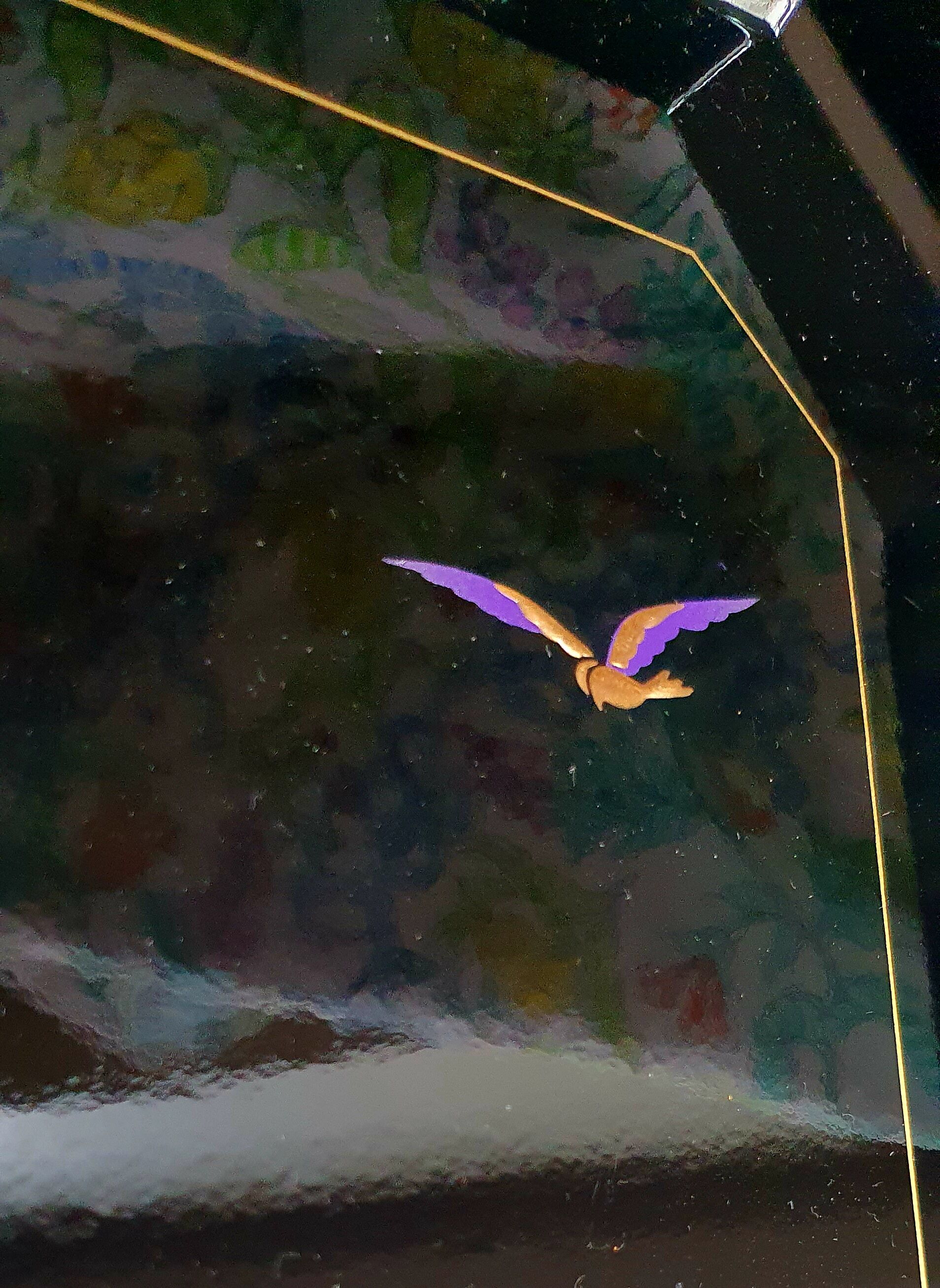 Plateau en laque japonaise décor oiseaux violets et or