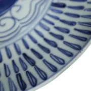 Chinese blue and white plate with radiating pattern, Yonghe mark, 19th c.