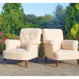 Lot 2 armchairs English / Vintage toad