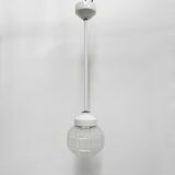 Art deco hanging lamp with octagonal frosted glass shade