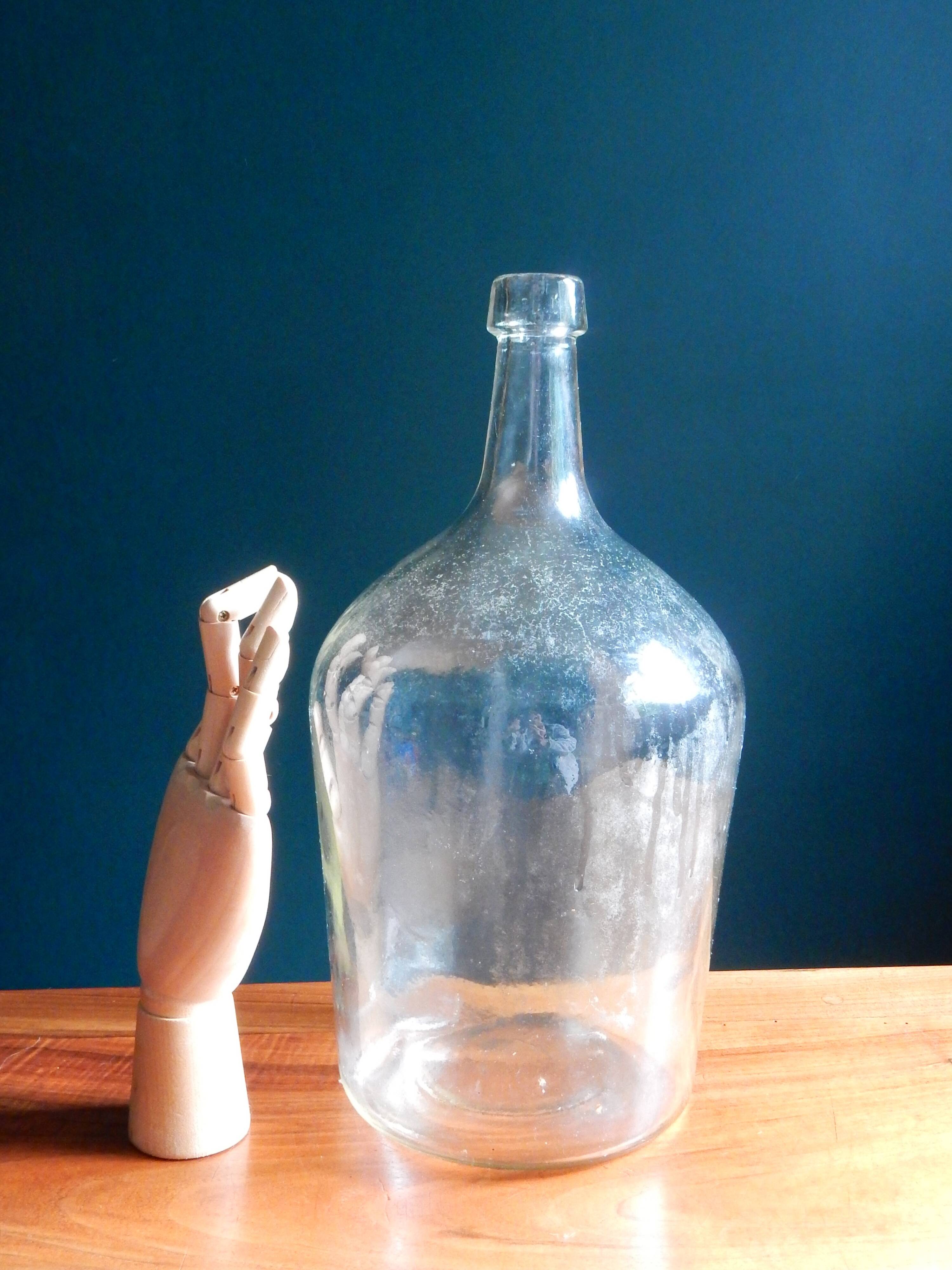 Demijohn in clear colorless glass