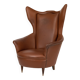 Mid-Century Italian Wingback Armchair in Leatherette, 1950s
