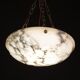 Art Deco White Albaster Chandelier, 1950s