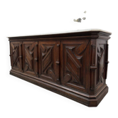 Exceptional oak bar counter from the 19th century.