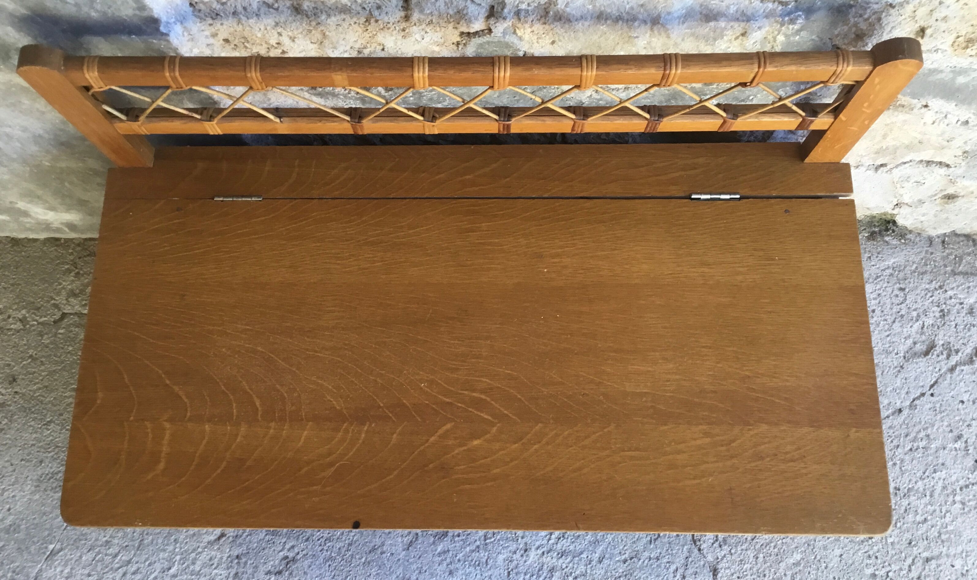 Vintage toy chest or rattan children's bench - 1960