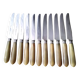 11 Apollo bovine horn and stainless steel table knives