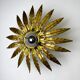 Mid-century modern sunburst light fixture with leaves, French craftsmanship, 1950s